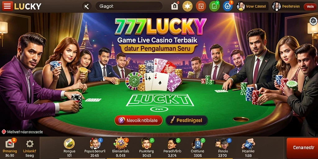 Tampilan gameplay Live Casino yang menakjubkan di 777LUCKY.