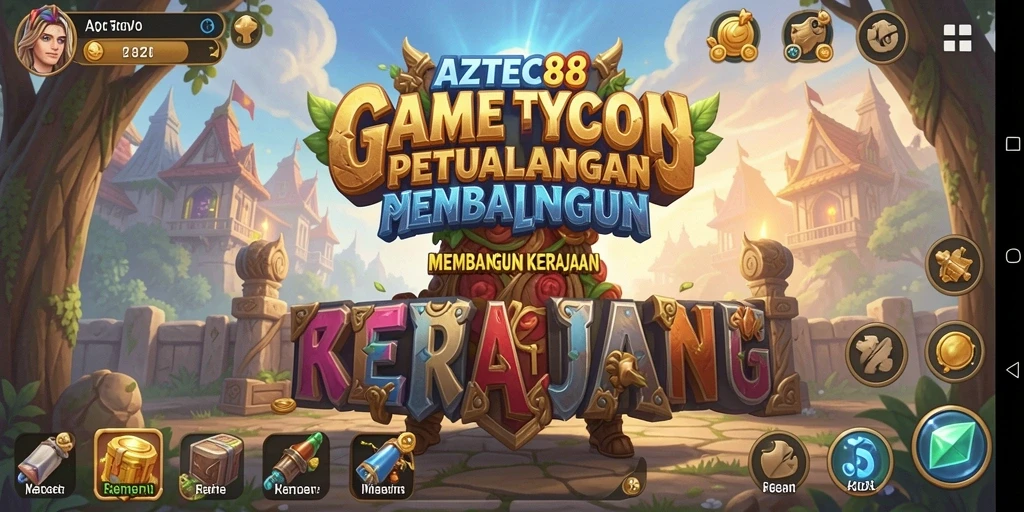 Tampilan utama AZTEC88 menampilkan pencitraan kerajaan yang megah dan gameplay yang adiktif.