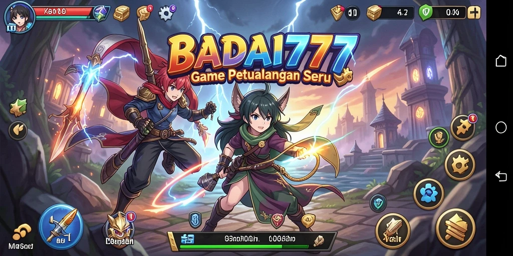 Tampilan gameplay BADAI777 dengan karakter Anime yang menarik.