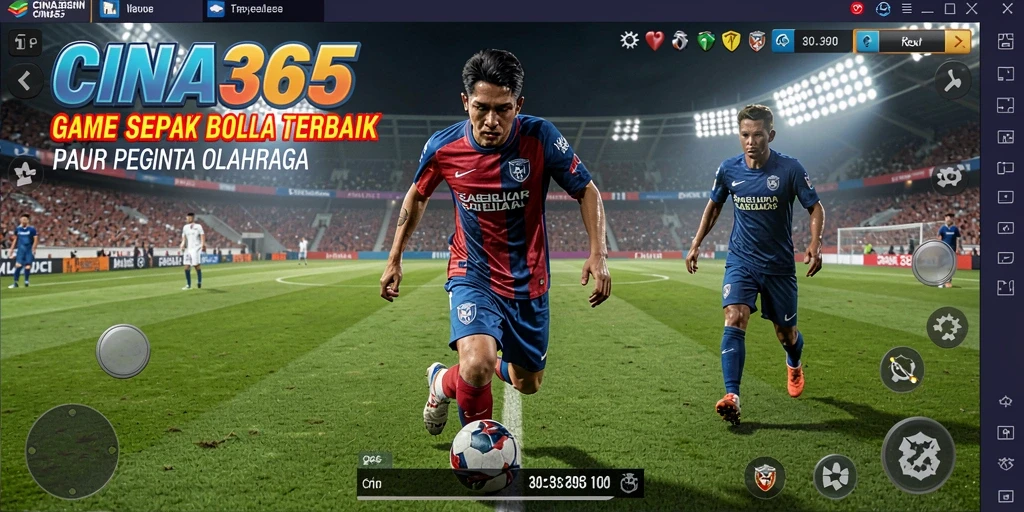 Tampilan gameplay CINA365 yang menarik dengan aksi sepak bola seru.