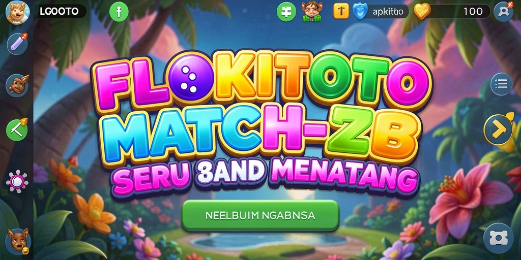 Tampilan gameplay seru dari FLOKITOTO dalam aksi Match-3.