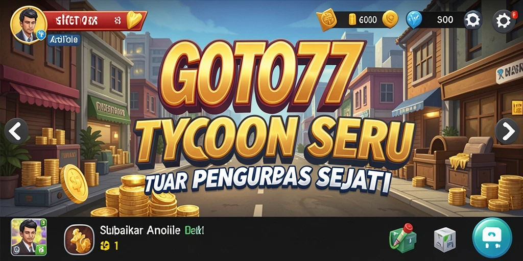 Tampilan gameplay <strong>GOTO77</strong> yang menampilkan manajemen bisnis yang seru.