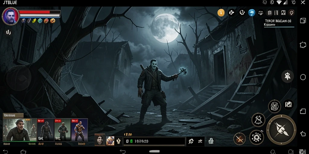 Tampilan gameplay JTBLUE yang menakutkan dan mendebarkan.