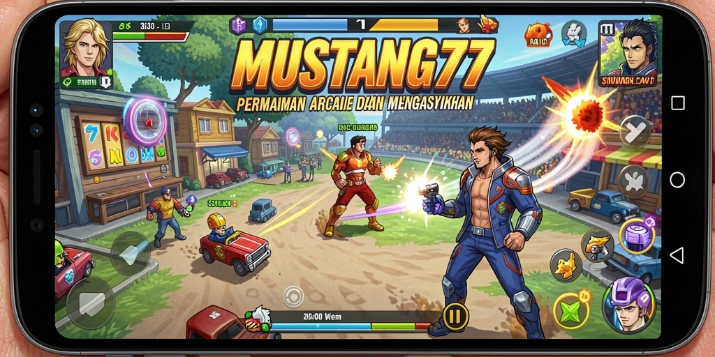 Tampilan gameplay <strong>MUSTANG77</strong> yang seru dan penuh aksi.