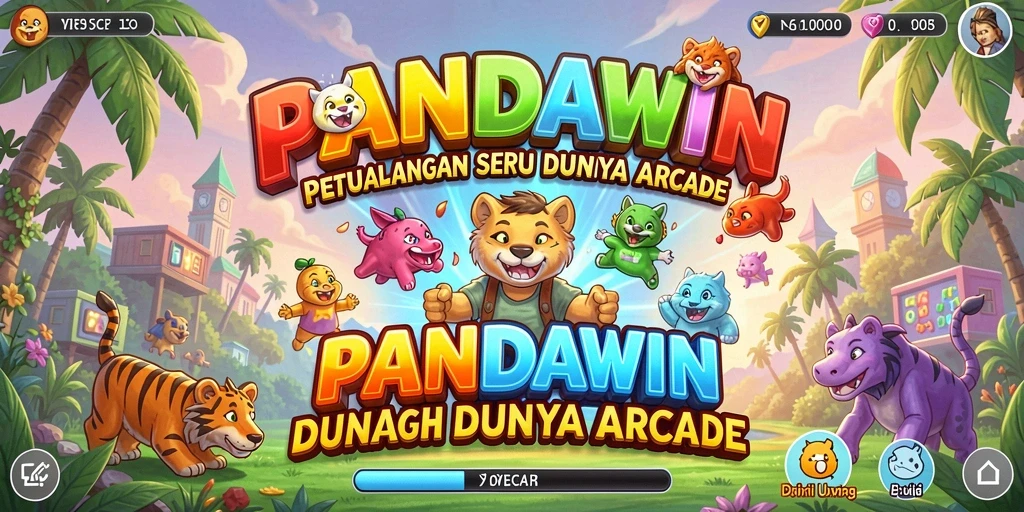 Tangkapan layar gameplay PANDAWIN yang menampilkan petualangan seru dalam dunia arcade.