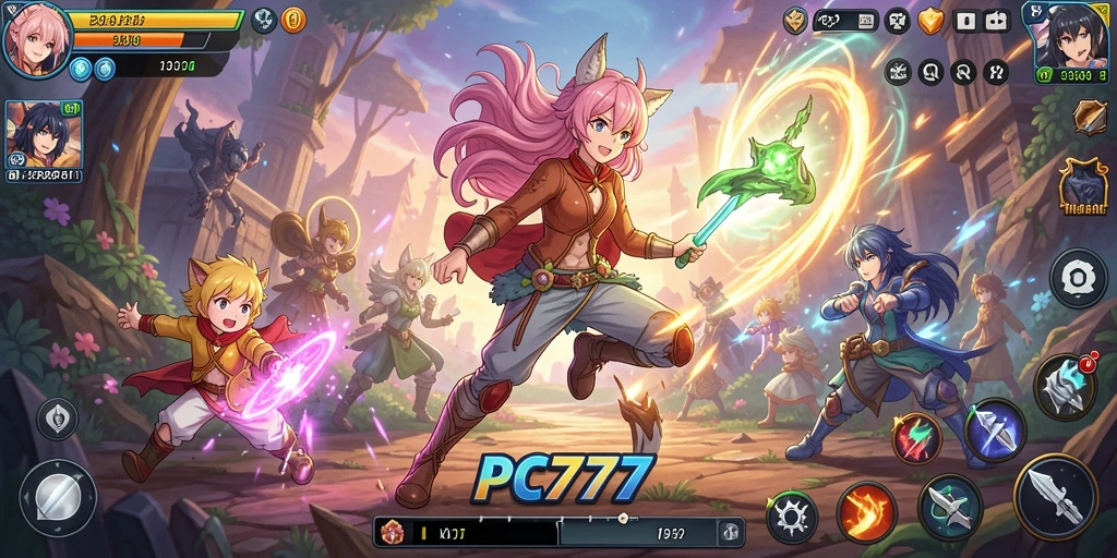 Screenshot menunjukkan aksi seru dalam pertempuran karakter Anime.