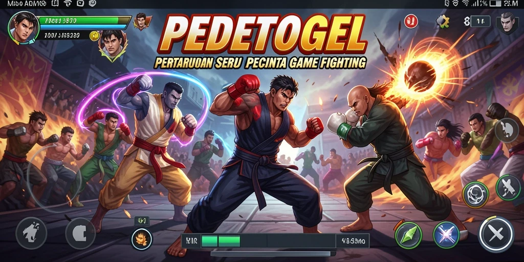 Gameplay pertarungan yang dinamis dalam PEDETOGEL.