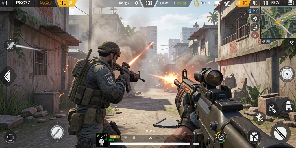 Tampilan luar biasa dari gameplay FPS dalam PSG77.