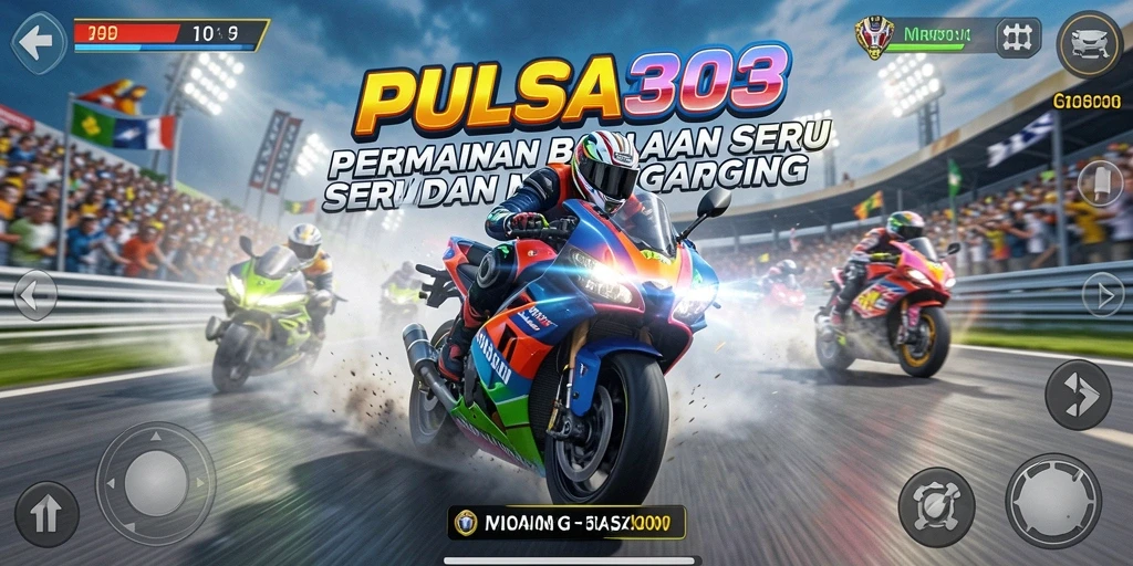 Screenshot gameplay PULSA303 yang menunjukkan aksi balapan yang mendebarkan.