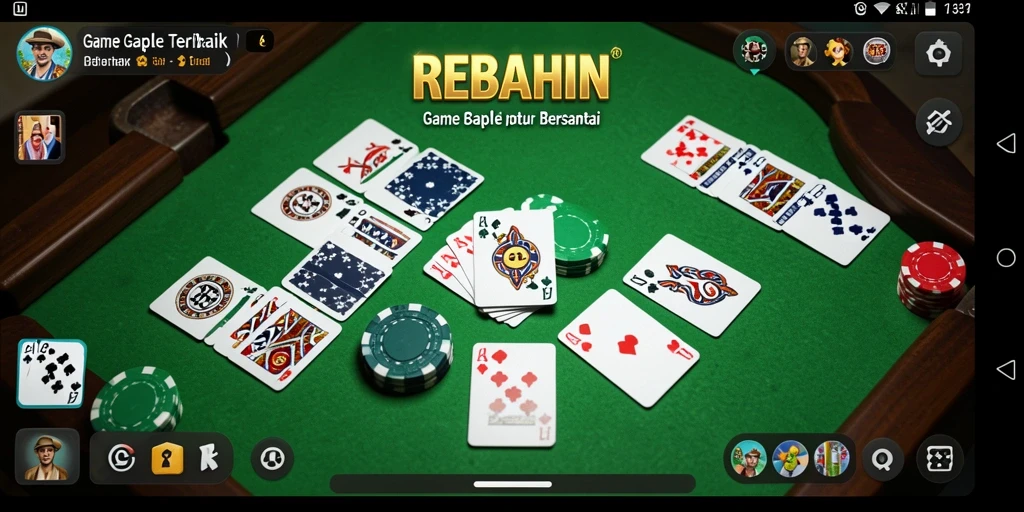 Tampilan antarmuka gameplay Gaple di REBAHIN yang menarik.