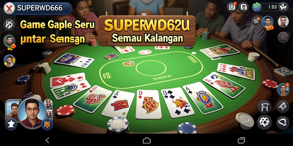 Tampilan gameplay SUPERWD666 yang menarik saat bermain Gaple.
