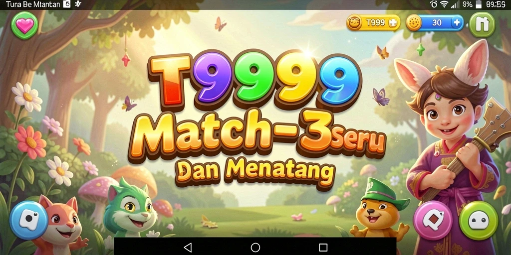 Tampilan gameplay T9999 yang menampilkan keseruan Match-3.