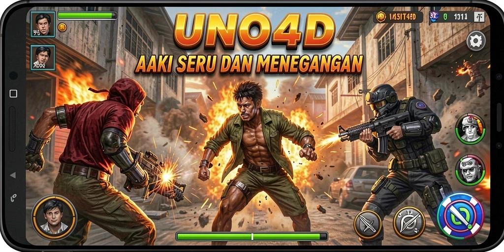 Screenshot gameplay aksi seru dari UNO4D.