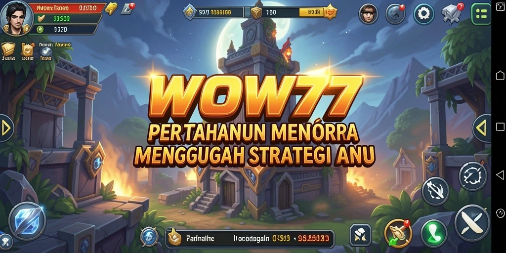 Screenshot gameplay WOW77 menampilkan penempatan menara strategis.